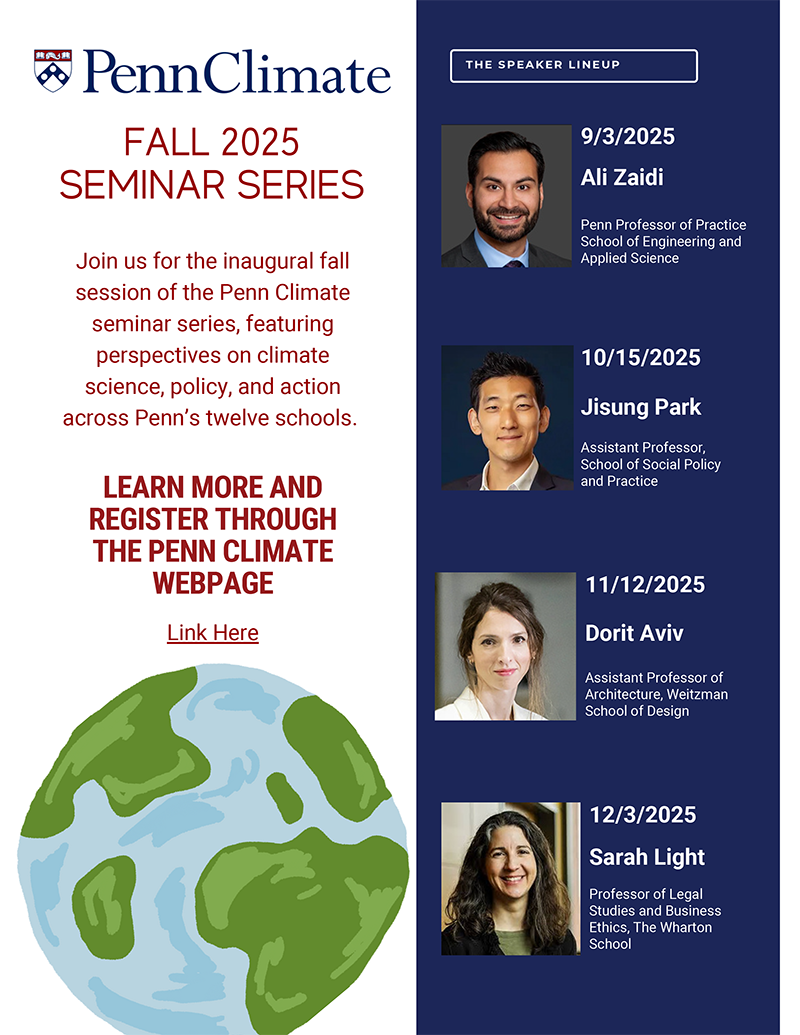 List of Penn Climate Seminar Series